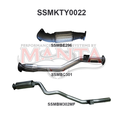 Manta VDJ76 V8 Wagon 3in With Cat Rear Muffler Exhaust