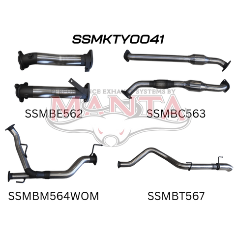 Manta VDJ200 2.5in With Cat NO Mufflers, Dump Tip Exhaust
