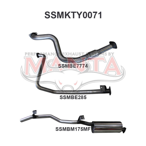 Manta Landcruiser HZJ79 2.5in off Manifold Exhaust System