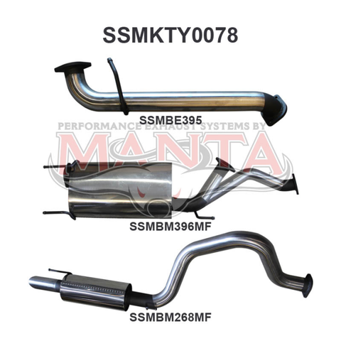 Manta UZJ100 Landcruiser 4.7L V8 3in Cat-Back Exhaust