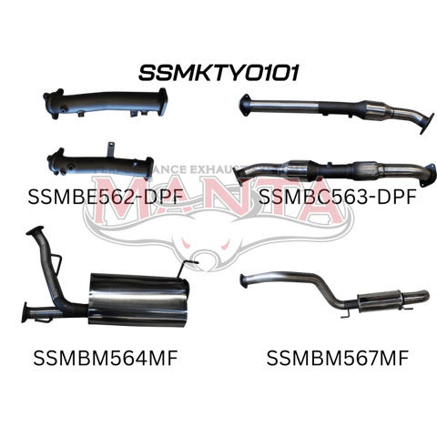 Manta VDJ200 DPF 2.5in With Cat Muffler C&R, Dump Tip