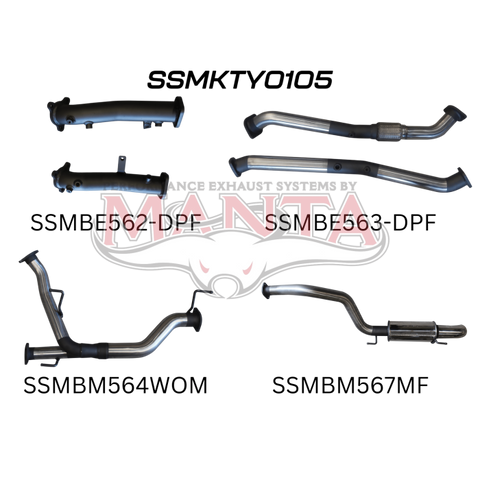 Manta VDJ200 DPF 2.5in NO Cat, Muffler Rear Dump Tip