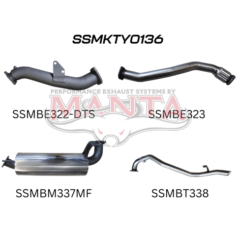 Manta HZJ80 3in Turbo Back With Muffler To Suit DTS Turbo