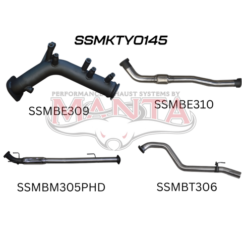 Manta Hilux GUN126R 2.8L Turbo Back 3in Hotdog NO Cat
