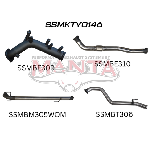Manta Hilux GUN126R 2.8L Turbo Back 3in WOM NO Cat