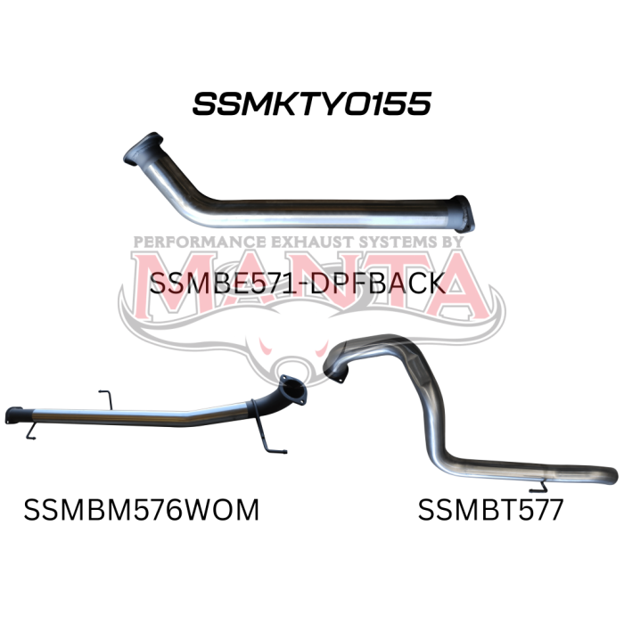Manta GGN150 Prado 2.8L DPF Back 3in Exhaust System