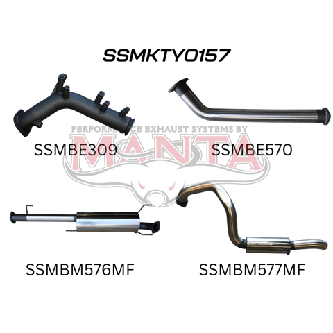 Manta GDJ150 Prado 2.8L Turbo Back Without Cat Exhaust