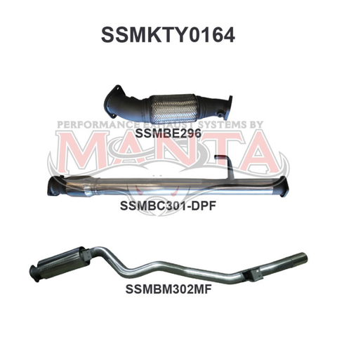 Manta VDJ76 V8 Wagon 3in With Cat Rear Muffler DPF