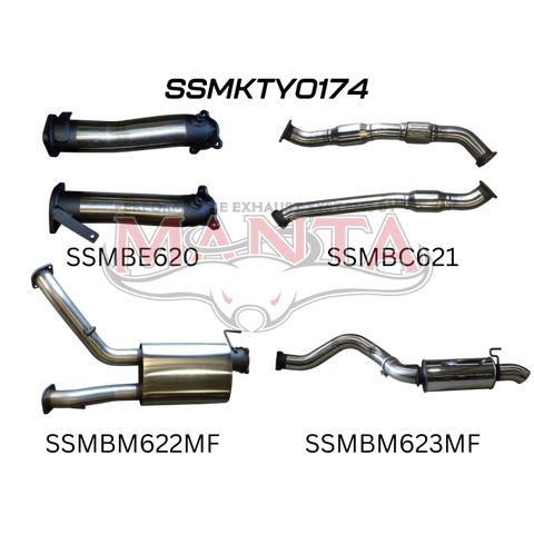 Manta VDJ200 3in Dual With Cat & Muffler, 4in Exit W /