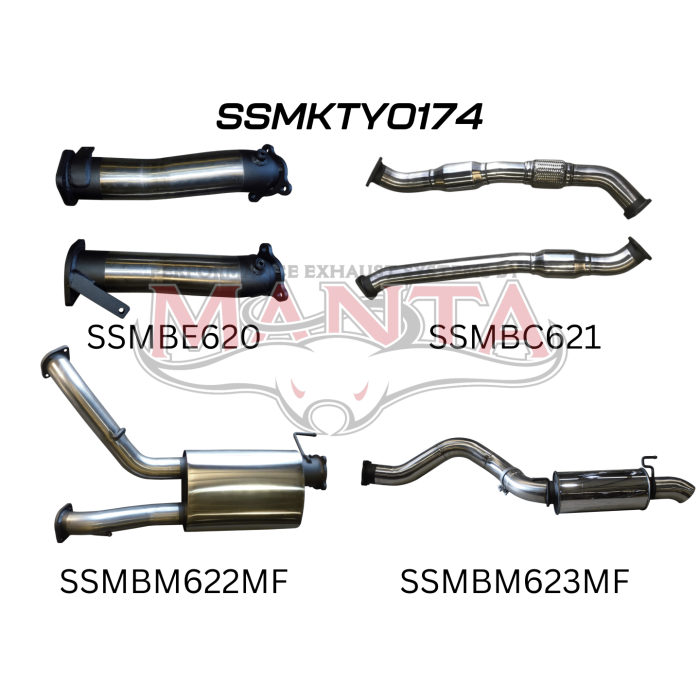Manta VDJ200 3in Dual With Cat & Muffler, 4in Exit W /