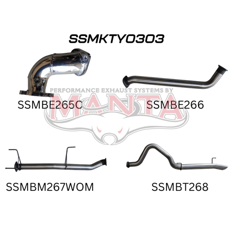 Manta HDJ100 4.2L Td Wagon 3in Without Centre Muffler &
