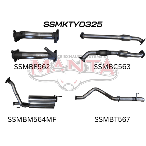Manta VDJ200 2.5in With Cat Muffler Centre & Rear Tail