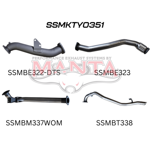 Manta HZJ80 3in Turbo Back Without Muffler To Suit DTS