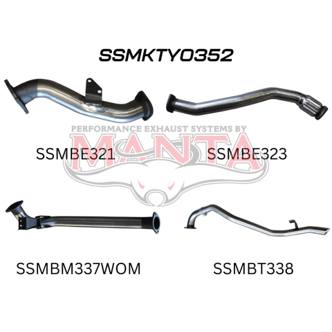 Manta HZJ80 3in Turbo Back Without Muffler To Suit CT26
