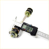 Black and gold mechanical fuel pump with digital caliper showing 308.7 mm for nissan navara d21 king cab stabilizer link rod