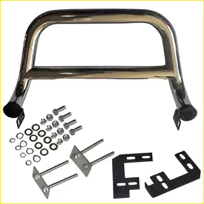 Chrome finished stainless steel front bumper guard with mounting brackets for Toyota Hilux N70 2005-2015