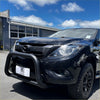 Black mazda bt-50 pickup with matte black stainless steel nudge bar rugged bull bar and black alloy wheels