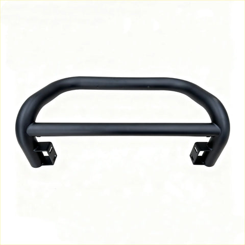 Black metal front bumper guard with curved design and mounting brackets for nissan navara 2021+ medium size