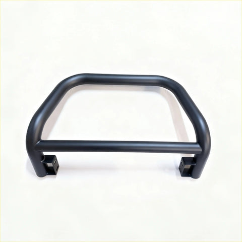 Black metal front bumper guard with curved bars and mounting brackets for stainless steel nudge bar ranger px1/2/3 2012-2021 everest