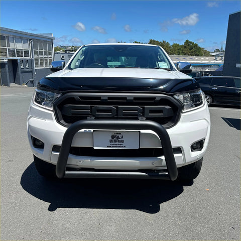 White ford ranger pickup with black bumper guard featuring stainless steel nudge bar for ranger px1/2/3 2012-2021 Everest