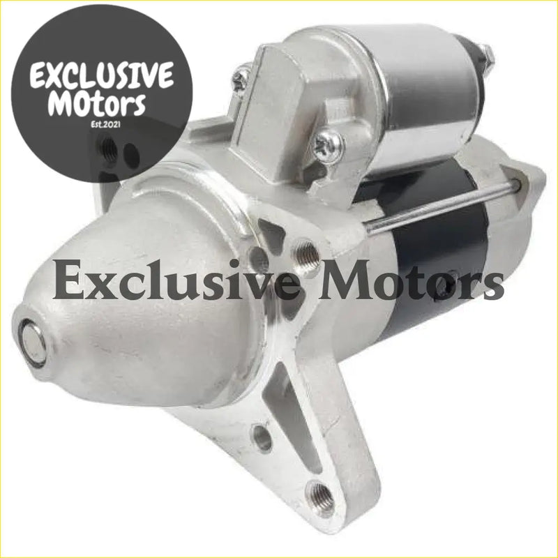 Starter motor for ford courier mazda bounty wlt 1999-2006 silver metallic with black cylinder and bolted flange view