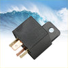 Black rectangular starter solenoid relay with three brass terminal pins and side mounting hole fit for tohatsu nissan engines
