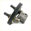 Gray metallic steering column coupling with black rubber bushings and brass fasteners for Toyota Hilux 1983-1989