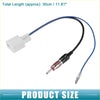A 30cm antenna adapter cable with white connector black and blue wires and metallic rca plug for toyota 4wd ute offroad