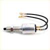 Silver cylindrical stop light brake switch for nissan datsun caravan urvan e23 with threaded shaft and gold connectors