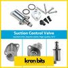 Silver metallic suction control valve with black rubber o-rings and mounting hardware for toyota hilux hiace