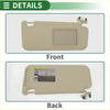 Beige plastic sun visor for Toyota RAV4 2006-2008 with rectangular cutout clip-on mounting hardware and mirror