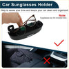 Black plastic car sunglasses case with clip mechanism for secure storage in toyota c-hr 2016-2023