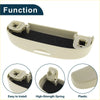 Beige plastic sunglasses case for toyota rav4 with black foam interior and spring-loaded clips for secure storage