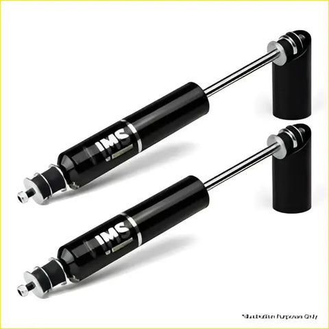 Black ims shock absorbers with chrome accents and sleek cylindrical design for suzuki jimny gj 5 door 2023 on