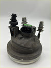 Dark gray plastic back side of suzuki sx4 gya gyb fog light right hand side with green connector and black terminals