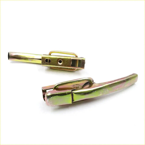 Gold-colored metal tail gate handle opener with curved handle and rectangular body for mitsubishi triton l200