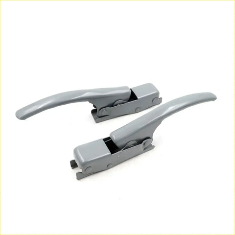 Gray plastic toggle latches with curved handles for tail gate handle opener on nissan navara d22 fiera 1997-2004
