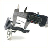 Black and silver metal tail gate lock latch for Suzuki Geo GMC Tracker Chevrolet Vitara measured with digital caliper