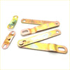 Set of five brass-colored metal tailgate side link lock hinge brackets with oval cutouts for toyota hilux 1988-1997