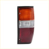 Black-framed tail light rear view with amber clear and red lenses for Mitsubishi L200 Strada Colt Dodge Ram 50 87-96