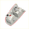 Backside of gray plastic tail light housing with red trim and circular bulb openings for toyota hilux sr5 2011-2015