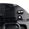 Black plastic tail light left housing for land rover defender 2020-2024 with mounting brackets and circular lens aperture
