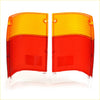 A pair of curved two-tone tail light lenses with orange and red sections for mazda b2000 b2200 b2600 1985-1998