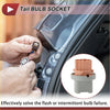 Tan and gray plastic tail light socket with molded connector for toyota 4runner 2003-2009 back side view