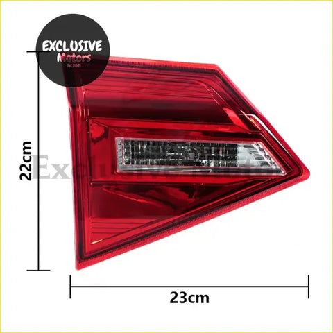 Red triangular led tail light with clear lens for 2016-2018 suzuki vitara shown from back side