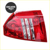 Red plastic tail lights for chrysler 300 300c 2005-2007 with clear lens sections and chrome accents shown from back side