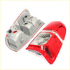 Rear view of red and clear plastic tail lights with gray bracket for toyota hilux sr5 2004-2015 x2