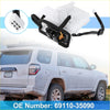 White plastic tailgate boot latch lock actuator with black straps and wiring harness for toyota 4runner 2003 2009 back side