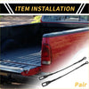 Black flexible metal tailgate support rods for toyota tacoma 2005-2023 pickup trucks back side view