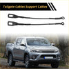 Black tailgate cables with reinforced ends and looped connectors for toyota tacoma 2005-2023 support